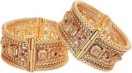 Efulgenz Gold Tone Indian Bangle Set for Women Stylish Bangle Set Indian Gold Crystal Bangles Bracel