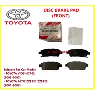 TOYOTA Disc Brake Pad (Front) 04465-12592-Toyota Vios 2003- NCP42 /Altis 2003- ZZE121