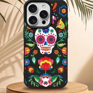 1pc Halloween Skeleton Candle Pattern Litchi Texture Waterproof Shockproof Anti-Slip Soft Phone Case