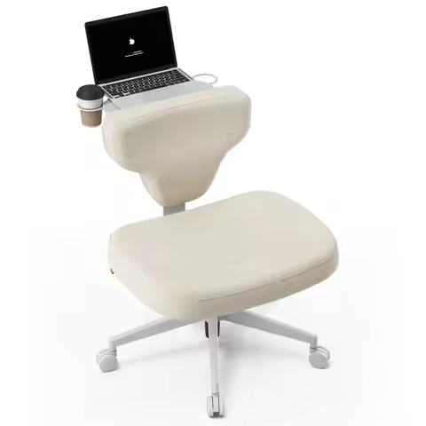 Criss Cross Legged Office Chair with Hidden Tray, Wide Seat Ergonomic Chair for Home Office, Meditat