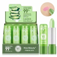 Lipbalm Lipgloss Moisturizing Aloe Vera 99%/long Lasting Lipstick Waterproof Aloe Vera 99%/Lipgloss Korean Soothing Gel Makeup Cosmetic Women Lip Moisturizer Pink ORIGINAL