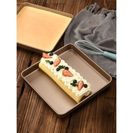 Ready Stock Premium solid gold Square mould 28cm x 28cm non-stick baking tray 现货正方形蛋糕卷不沾烤盘模具28cm牛轧糖雪