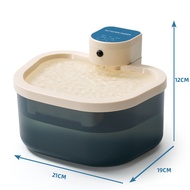 CD01น้ำพุสัตว์เลี้ยงไร้สายพร้อมแบตเตอรี่ลิเธียมชาร์จไฟได้2000MAh และกันปั๊มแห้งสำหรับอ่างอาบน้ำแมวแล