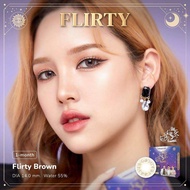 คอนแทคเลนส์ สายมู MTK รุ่น Flirty ยี่ห้อ Kitty Kawaii สี ตาล/Brown มีค่าสายตา (0.00)-(-1000)