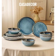 [SET] Blue fire ceramic dinnerware set, 2-person dining table set, 4-person dining table set, 8-pers