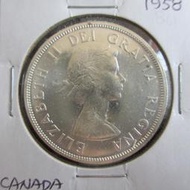 1958 加拿大 印地安圖騰銀幣Dollar Silver BU-K18011