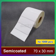 Semi-coated Barcode Printer Sticker Label 70 X 30 mm / 70X30 / 70X30mm 1 Line