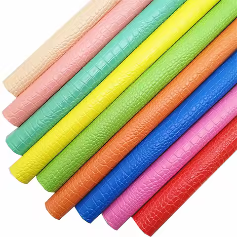 Sheets Rolls Neon Crocodile Faux Leather Fabric, Synthetic Leather Fabric Leather Sheets For Making 