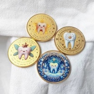 4 Tooth Fairy Commemorative Coins Two-sided Relief Gilded Coins Tooth Fairy Collection Set Memorial 