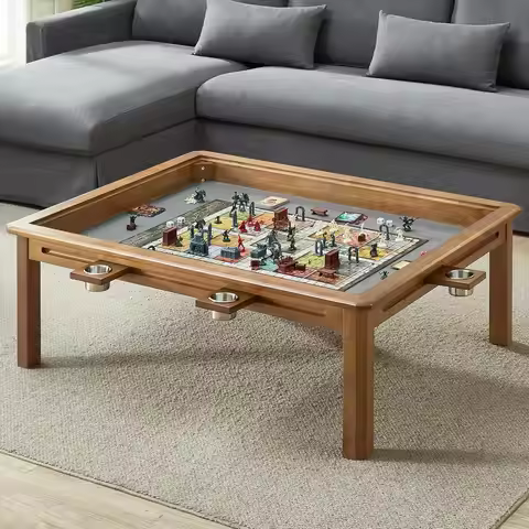 Convertible Game Coffee Table 3ft7in x 2ft9in Play Area Seats 4 Includes Play Mat & Cup Holders Mini
