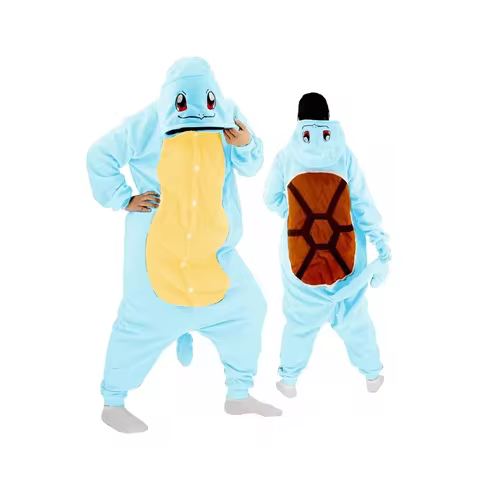 TAKARA TOMY Squirtle Onesie Kigurumi Pajamas for Adult Cosplay Costume Halloween Christmas Anime Sle