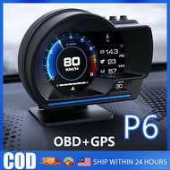 【Malaysia shipping】P6 OBD Gauge Meter OBD2 Meter OBD+GPS Meter Digital Scanner Alarm Speed Gauge dis