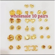 14k wholesale price for 10 pairs of earrings Bangkok gold earrings