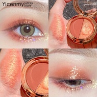 Silk Fiber Shimmer Eyeshadow Palette, 2-color eyeshadow, Pumpkin Earthcolor Matt Gold Glitter Eyesha