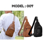 Men's Chest Bag Waterproof PU Leather Model 007