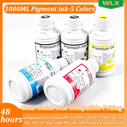 1000ML Pigment Ink For Canon PFI-120 PFI-320 PFI-1700 706 701 702 703 707 Pro-1000 PFI-206 306 Print