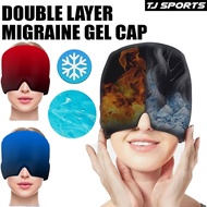 [Double Layer] Migraine Relief Gel Cap Hot Cold Therapy Ice Cap Reusable Migraine Cap Headache Pain 