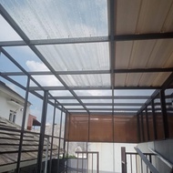 kanopi carport rumah atap alderon kolaborasi atap spandek transparan 