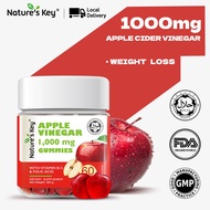 Nature's Key Halal Apple Cider Vinegar Gummies Detox 1000mg Vitamin B6 B12 Supplement Healthy Fitnes