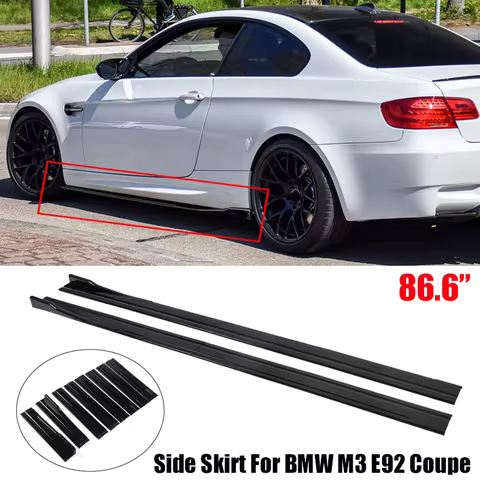 For BMW Accessories 3 Series M3 E92 328i 335i Coupe Car Side Skirts Extensions Rocker Panels Lip 8Pc