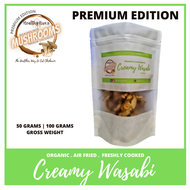 PREMIUM FLAVOR 50G and 100G - CREAMY WASABI - HEALTHY HIVE Crispy Mushroom Chicharon from Bulacan (O