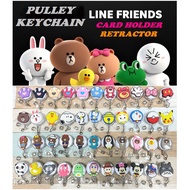 LINE BEAR $2.50 CHARACTER RETRACTABLE CARDHOLDER*TRACE TOGETHER* PULLEY* HOLDER*EZLINK*PASSCARD*KEYCHAIN*PULLY*MARVEL