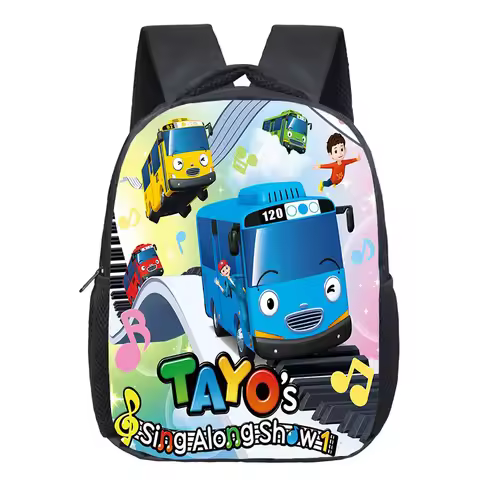 Kids Cartoon Tayo and Little Friends Car Schoolbag Boy Girl Casual Backpack Child Anime Knapsack Big