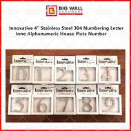 Innovative 4 / 6 Inch Stainless Steel 304 Inno Alphanumeric House Plate Number Big Wall Hardware