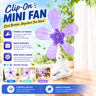 [ Shopcom ] J490 Desktop Clip Fan 5 Blade Mini Clip Fan Wall Mounted Super Soft Wind Super Mute