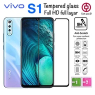 HITAM Tempered glass full screen VIVO S1/S1 pro - 9D list Black Color S+KING