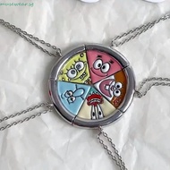 MUSEWEAR Cartoon Magnet Necklace, Ins Alloy Best Friend Necklace, Cartoon Necklace Combination Pizza