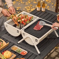 Barbecue Grill bbq Household Portable Frying Grill Dual-Use Grill Pan Outdoor Camping Smokeless Windproof Charcoal Bar