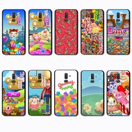 for Samsung J4 J5 J6 Plus Prime J7 Core Pro J8 K10 Candy Crush Saga Flexible Black Frame TPU Soft Ca