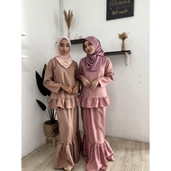 (CLEARANCE SALE) Baju kurung ruffle modern kurung moden blouse ruffles blouse plain