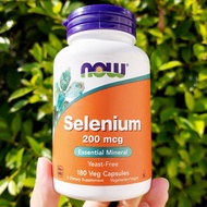 ซีลีเนียม อาหารเสริมเพื่อสุขภาพ Selenium 200 mcg 180 Veg Capsules (Now Foods®)