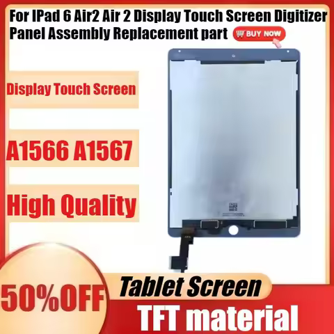 New TFT A1566 A1567 Lcd For IPad 6 Air2 Air 2 Display Touch Screen Digitizer Panel Assembly Replacem