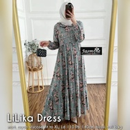 Gamis baju terusan muslim wanita motif bunga SL Lilika Dress