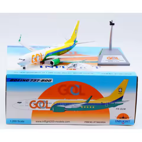 IF738G30524 Alloy Collectible Plane Gift INFLIGHT 1:200 Gol Transportes Aereos Boeing B737-8EH Dieca