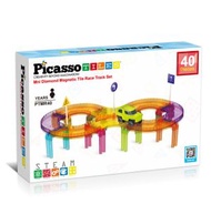 Picasso Tiles - 磁力片積木玩具 - 賽車卡車旅行裝 40塊套裝 磁石 積木 激發創造力與空間想像 益智 STEM 益智建構玩具