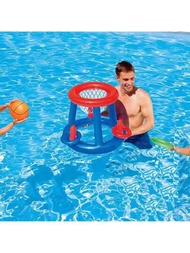 1件充氣籃球架套裝玩具,適用於海灘、成人游泳池、水上運動夏日活動