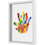 Family Handprint Kit, DIY Art Print Wooden Frame for Family, DIY Craft Keepsake Wooden Frame, Clear 