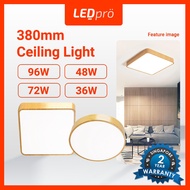 LED PRO LED Ceiling Light 380MM 48W/72W/96W Tri-tone Ceiling light with Wood Frame/Nordic Minimalist