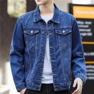 Jean Jacket For Men Casual Ripped Slim Fit Denim Jacket Classic Trucker Jean Coat