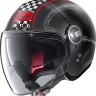 Helm Retro Klasik Nolan N21 Visor Getaway 062 Flat Black Double Visor