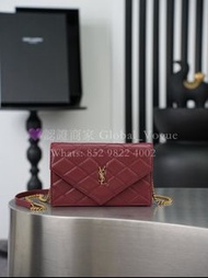 紫鑽🌟誠信商家🌟💜全新Yves Saint laurent YSL Becky 菱格紋鏈條包，球紋小羊皮 + 金屬鏈條 手袋 包包