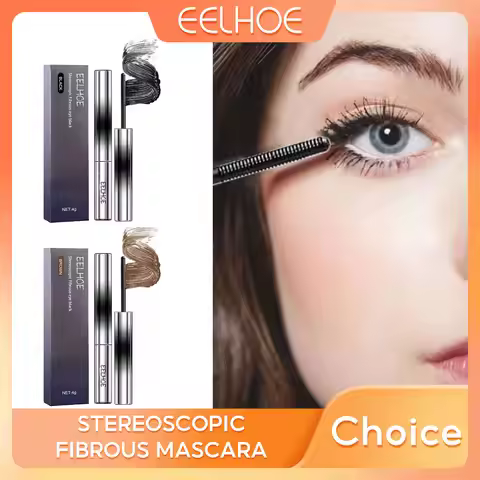 EELHOE Silk Fiber Curling Eyelash Extension Mascara Lengthening Long Lasting Waterproof Eyes Black L