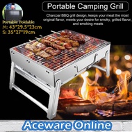 Portable BBQ Grill Outdoor Foldable Barbeque Camping Hiking Charcoal Grill Stainless Steel Barbeque 