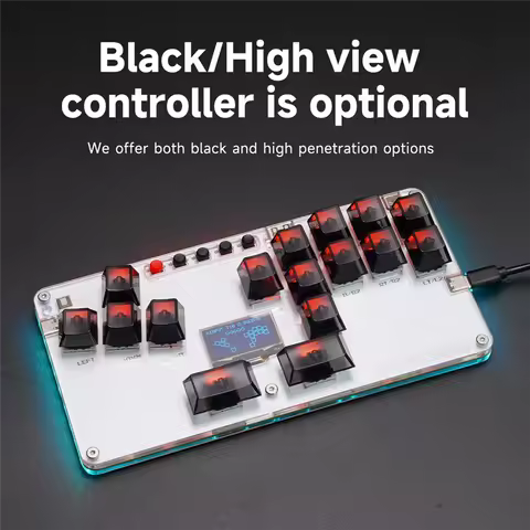 L06A-Mustfun Hitbox Controller Mini Leverless Arcade Stick Controller For PC/PS3/PS4/Switch And Figh