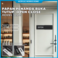 Akrilik Open Close Toko: Penanda Buka Tutup Toko Elegan Open Close Sign Slide
