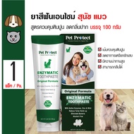 Pet Protect Toothpaste ยาสีฟัน ยาสีฟันผสมเอนไซม์ ควบคุมหินปูนพิเศษ ลดกลิ่นปาก สำหรับสุนัขและแมว (100 กรัม/หลอด)